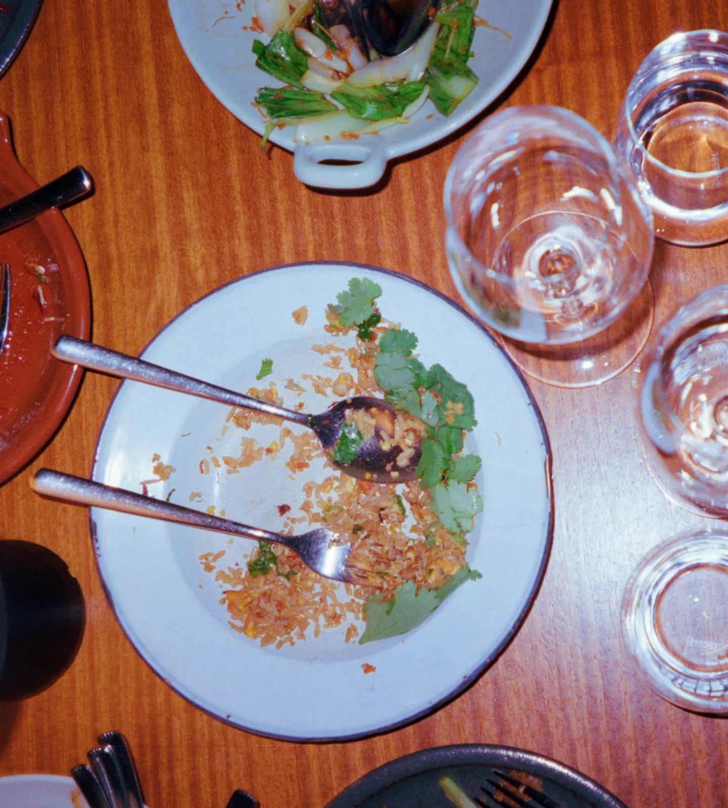 Table de restaurant en fin de repas